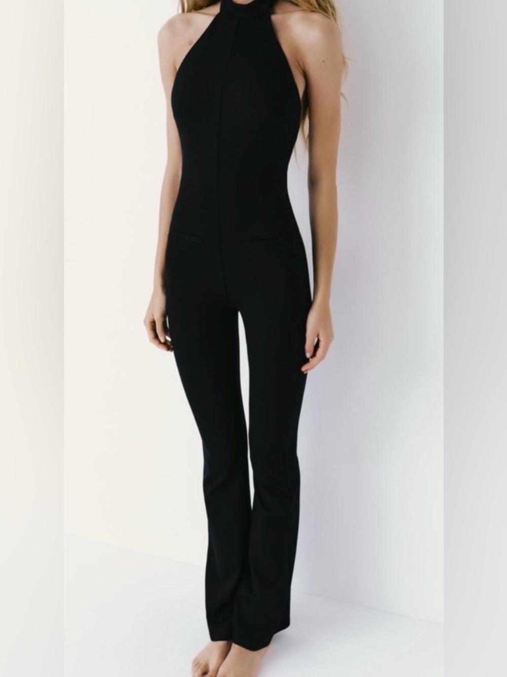NWT Zara Long Halter Jumpsuit
